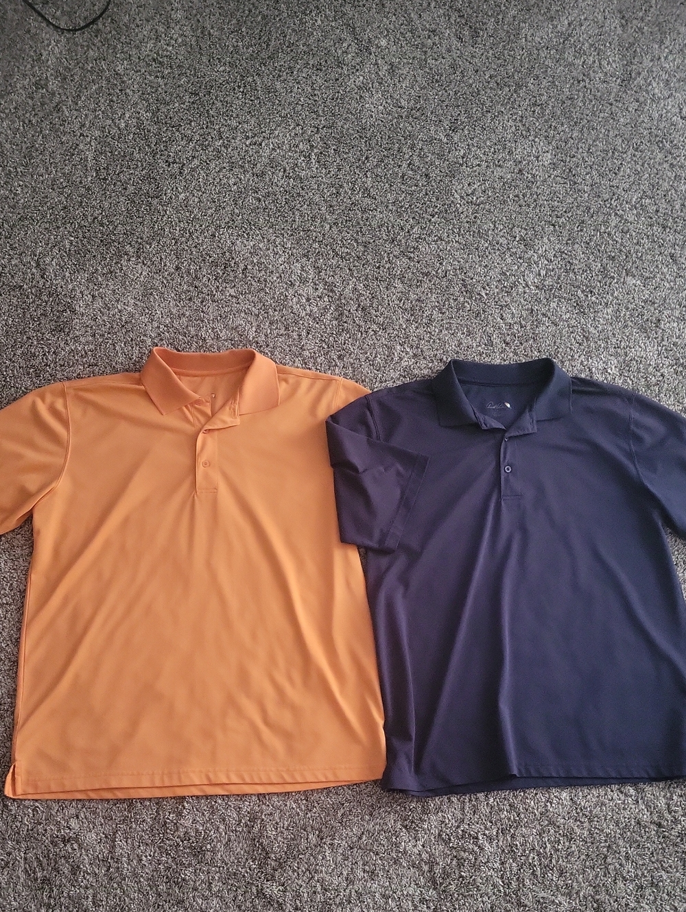 Men's Polo Shirt - Orange and Navy